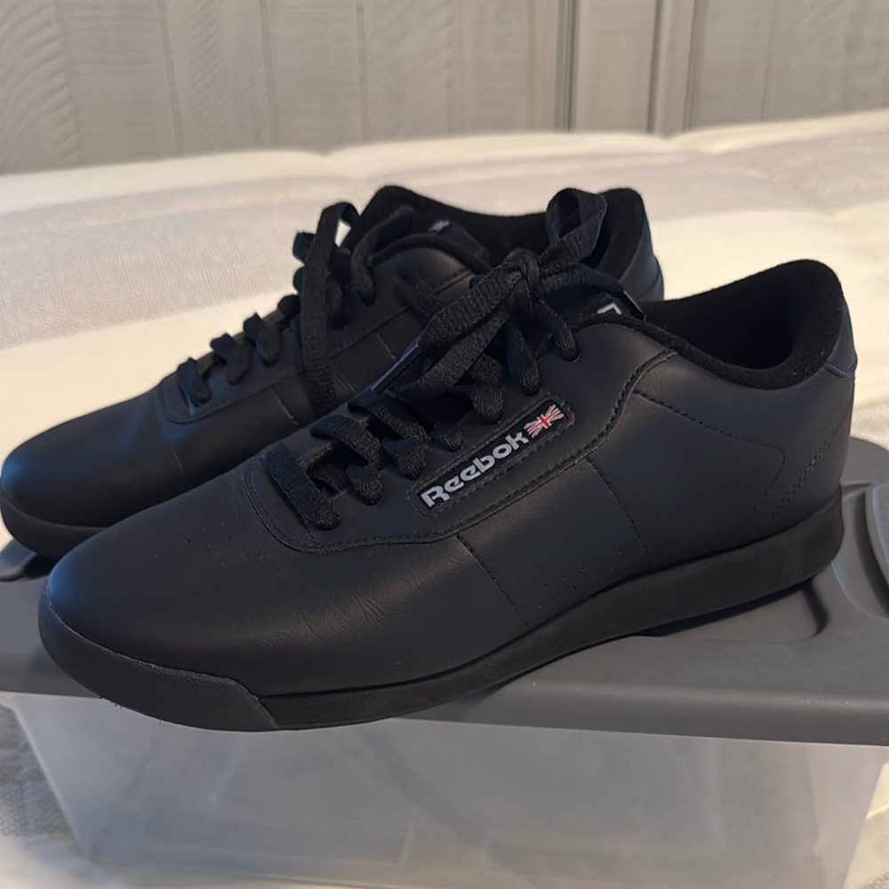 Reebok Black Leather Sneakers
